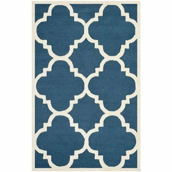Cambridge Hand Tufted Runner Rug- Navy - Ivory- 2 ft. 6 in. x 14 ft., Safavieh, Mfr#: CAM140G-214